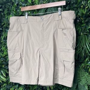 DELUTH TRADING Shorts Men 2XL Khaki Flex Dry‎ On The Fly Cargo Golf Casual 2213